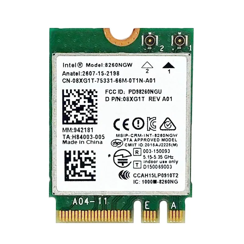 Intel Wireless-AC 8260 8260NGW 8260ac NGFF M.2 Двухдиапазонная карта 802.11a/b/g/n/ac 867 Мбит/с BT 4,2 Wifi модуль сетевой карты