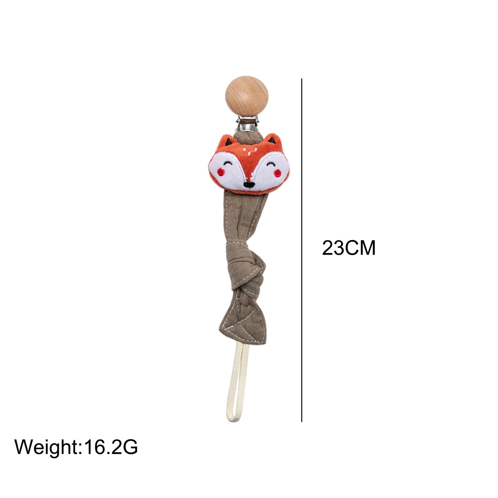 Hot Sale Wholesale Baby Woven Pacifier Chain Wooden Clip Baby Cotton Pacifier Clip Easy To Clean Baby Pacifier Chain