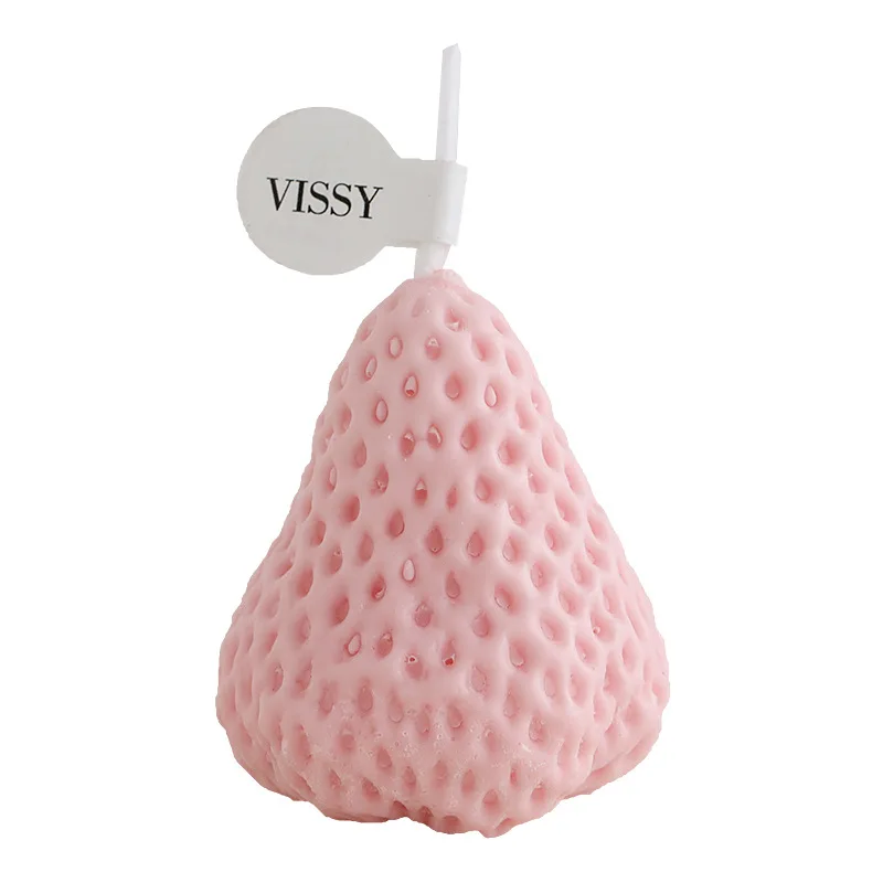 Wholesale  Soy Wax Strawberry Aromatherapy Candle Cute Creative Birthday Gift Handmade Simulation Modeling Fragrance Candle