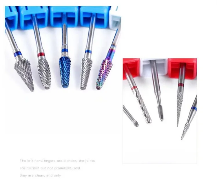 2024 New Product High Quality Stainless Steel Nail Drill Bits 5 Design Options Nail Polish Head