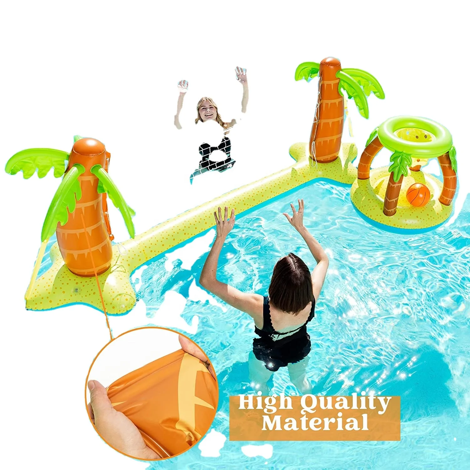 Inflatable pool volleyball set Water Sports Game Swim Toy Inflatable Basketball Set Floating Pool Toys