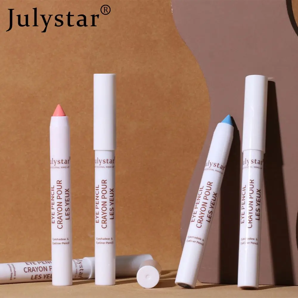 Julystar Eyeshadow Stick Private Label Pen Makeup Long Wear Cream Glitter Pearl Eye Shadow Pen Luxury White Pencil