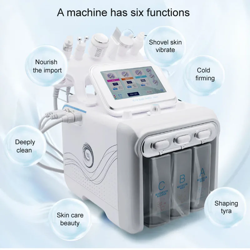 Hot Sale Beauty Salon Equipment 6 in 1 Portable RF Dermabrasion Machine Facial Hydra
