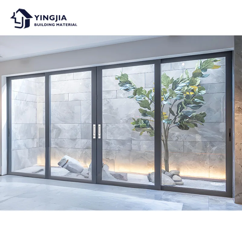 Yingjia House Exterior Insulation Aluminium Automatic Glass Interior Balcony Sliding Door Duty Patio Sliding Doors