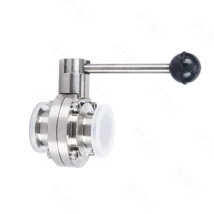 Direct Factory Sale Good Quality Stainless Steel Sanitary Butterfly Valve Quick Install Manual Control Food Grade Tri Clamp
