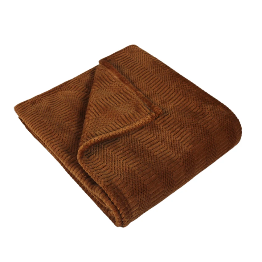 Wholesale Cheap Price Super Soft 100%Polyester Warm Throw Jacquard Flannel Fleece Blanket