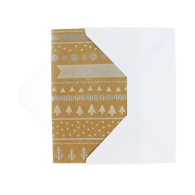 
Christmas seasonal handmade custom greeting card Christmas gift greeting card set kraft paper greeting card 