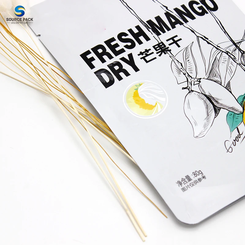 Dry Mango Fruit Food Packaging Matte Finish Plastic Foil Custom Logo Printed Wholesale Stand up Bag With Zipper