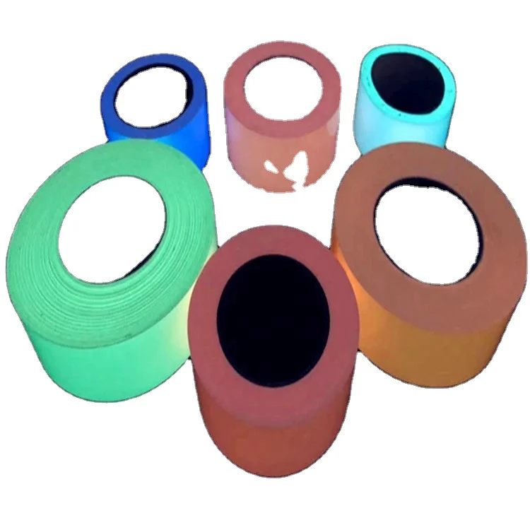 High visibility printable glow in the dark photoluminescent vinyl