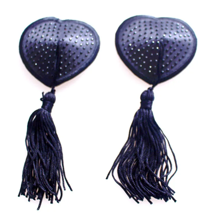 Reusable crystal Shiny Diamonds Adhesive Nipple Cover Pasties Bra with Tassel Heart Pasties Adhesive Nipple Cover