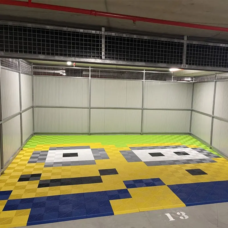 Modular PVC Rubber Garage Detailing Floor Interlocking Tiles Plastic Industrial for Heavy Duty Warehouse Plastic Flooring Mats