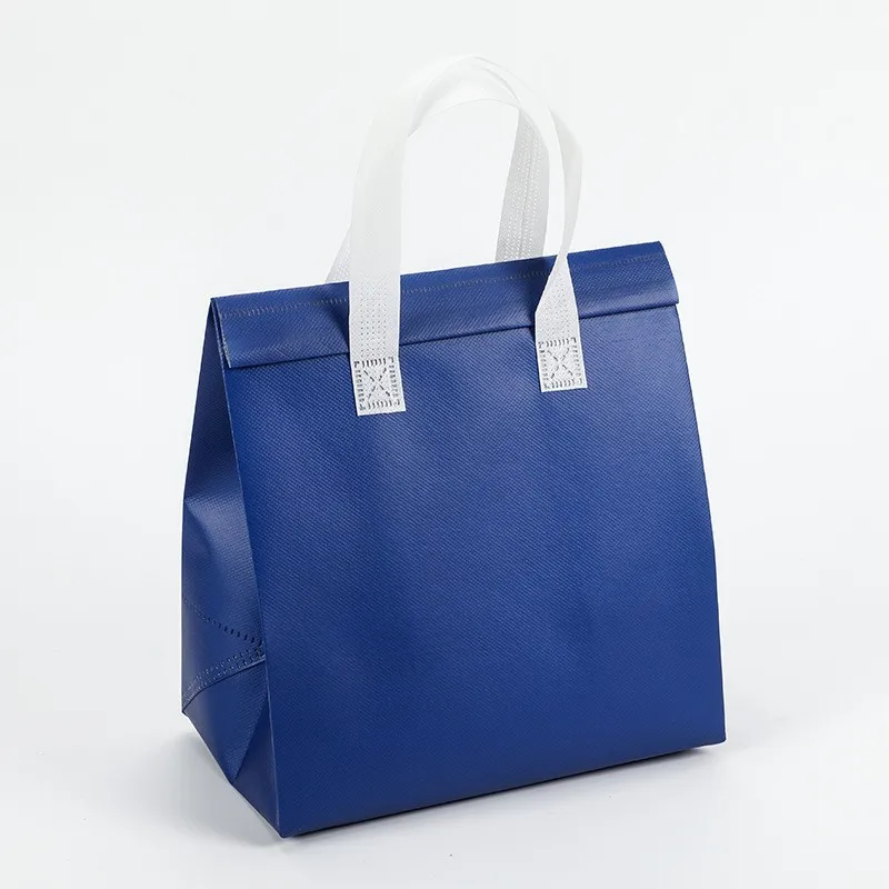 Wholesale Fashionable Durable Pouch Tote Promotional aluminium foil lunch Cake Food Insulated Pp Non Woven Cooler Bag