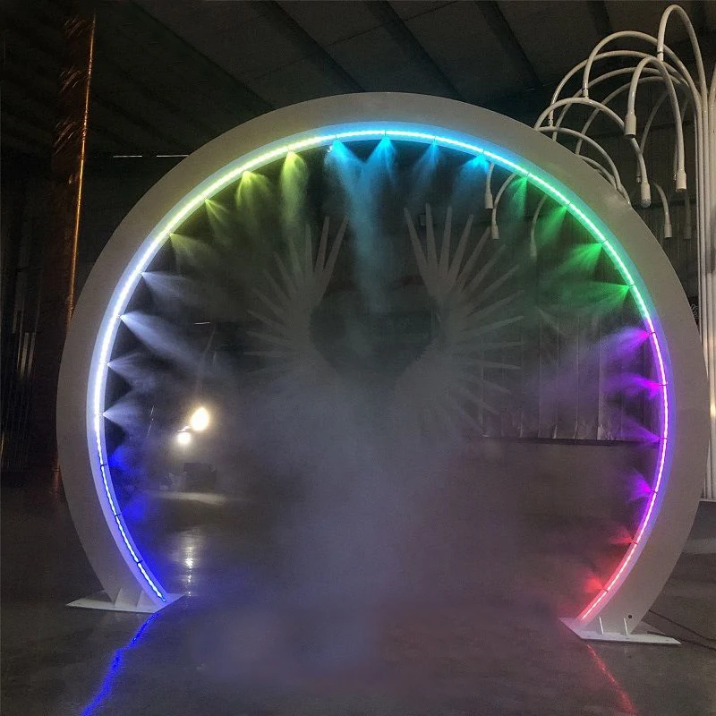 Hot sales outdoor street Arch Decoration 3D Arch Motif Light Water mist arch