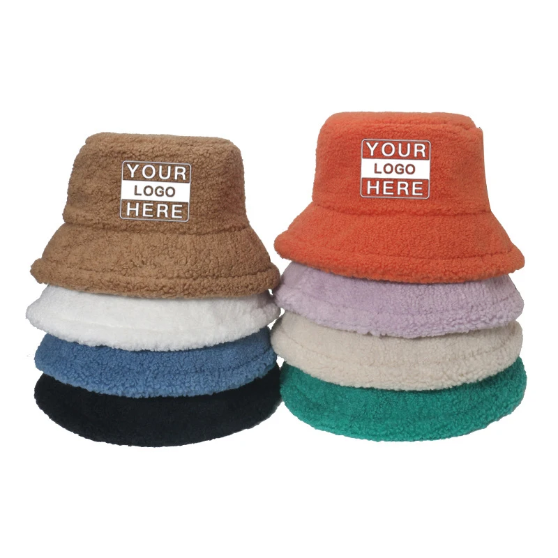 Fur Bucket Hat Teddy Thick Warm Winter Hats For Women Lady Bob Panama Outdoor Plush Fisherman Hat