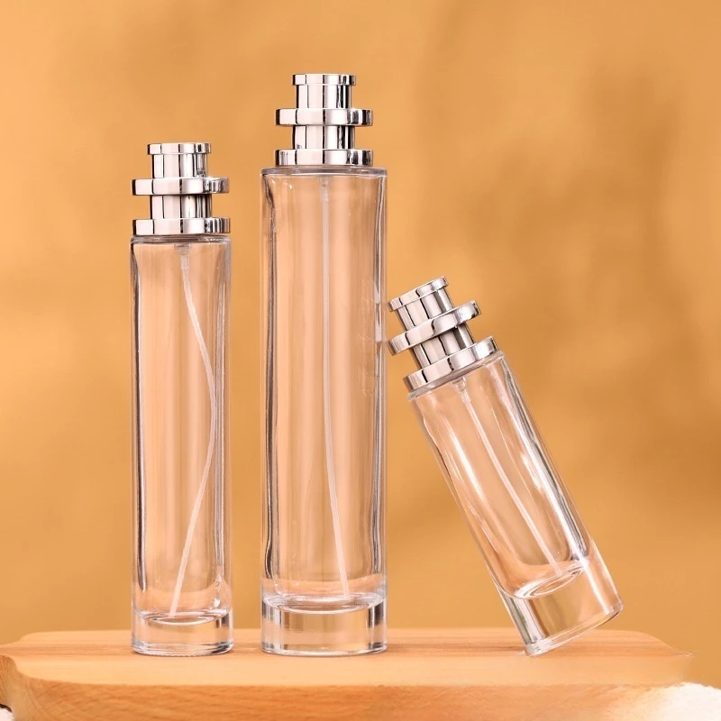 New spot cylindrical cosmetics sub-pack glass bottle spray 30ml simple transparent perfume empty
