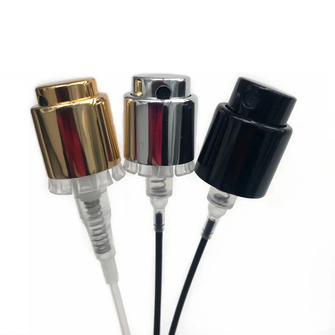 Hot Sale Fashionable Gold Silver 18/410 20/410 24/410 fine mist sprayer aluminum pump crimp metal serum pump