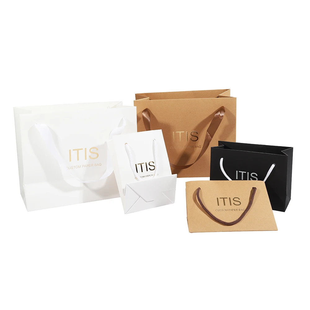 Custom Packaging Wedding Products Small Gift Bags Paper Offset Printing Drawstring Coated Paper Recyclable