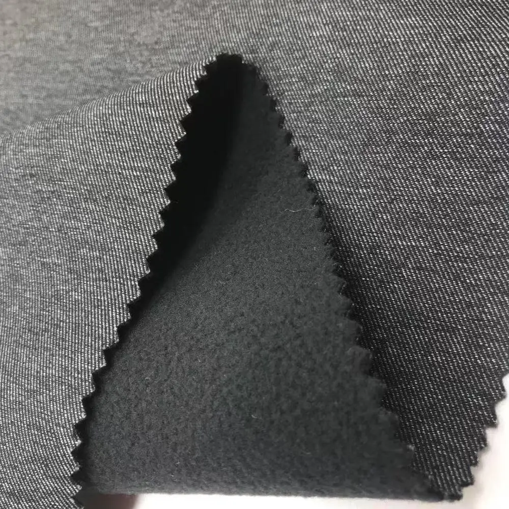 
160D Twill taslan fabric waterproof and breathable fabric 3layer polar fleece fabric for softshell 