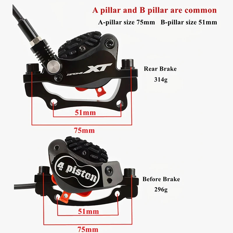 OEM/ODM MT200 Mountain Bike Disc Brake Set Aluminum Alloy Bicycle Hydraulic Disc Brake With 160mm Brakes Rotor