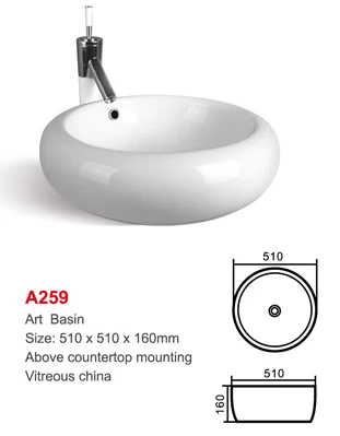 Good price round hotel modern ceramic artistic wall hung wash hand art basin bathroom sink