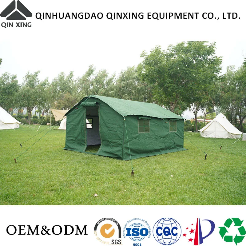 QX factory custom outdoor can accommodate 50 people large camping waterproof canvas heavy duty winter tent