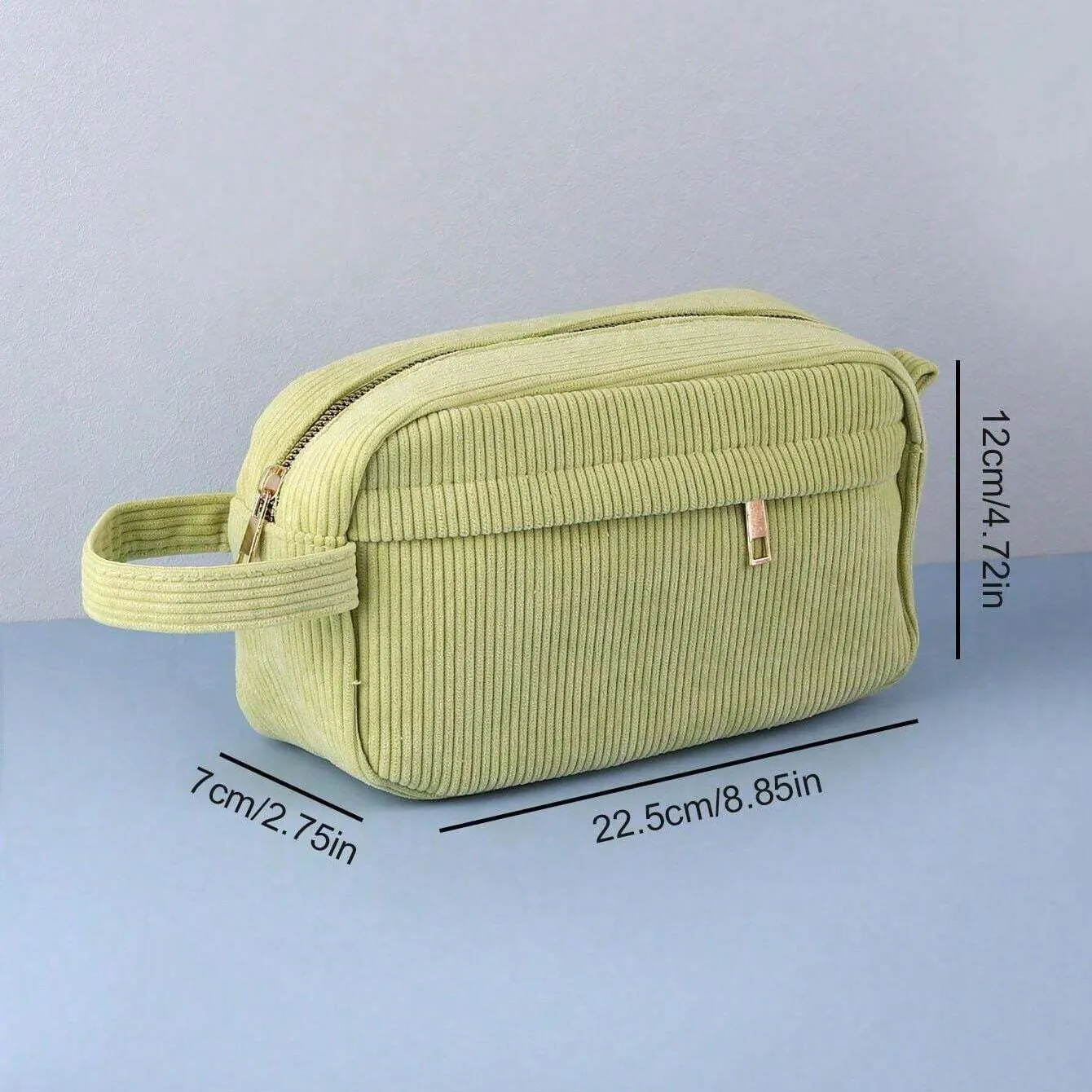 Large Capacity Girls Zipper Cute Stationery Plush Pencil Bag Corduroy Zipper Pouch
