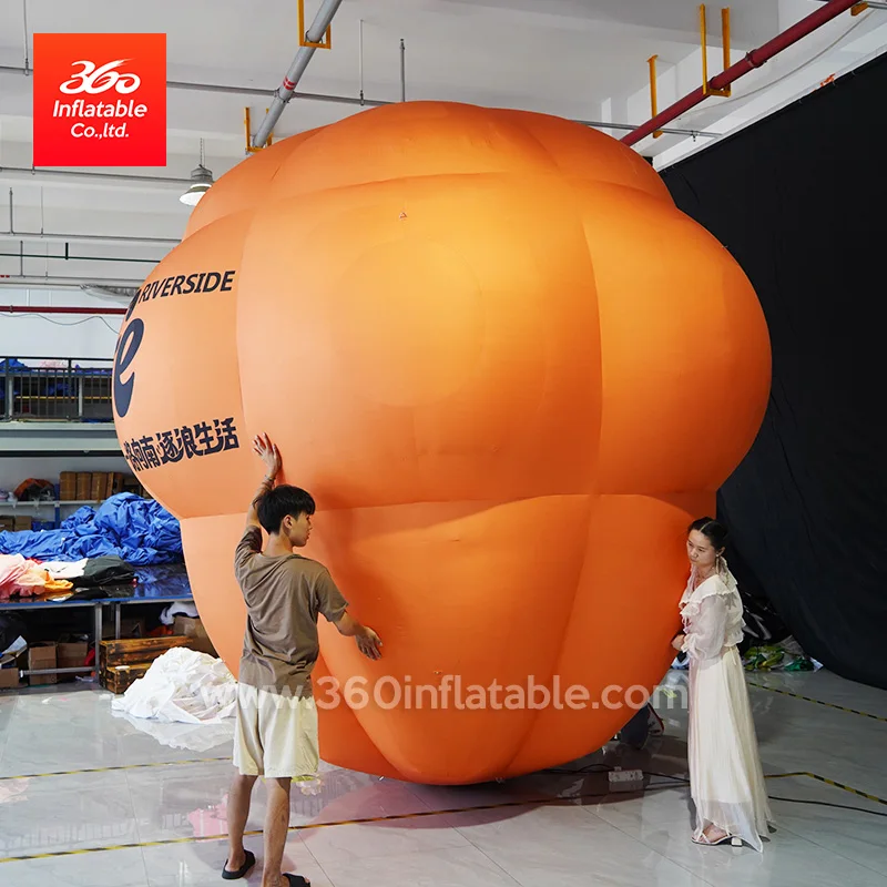 Advertising giant pink inflatable cartoon characters ground balloons with custom logo printed for display