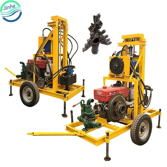 Hydraulic diesel engine exploration truck mounted rock water well drilling rig ground hole diamond well drilling  machine