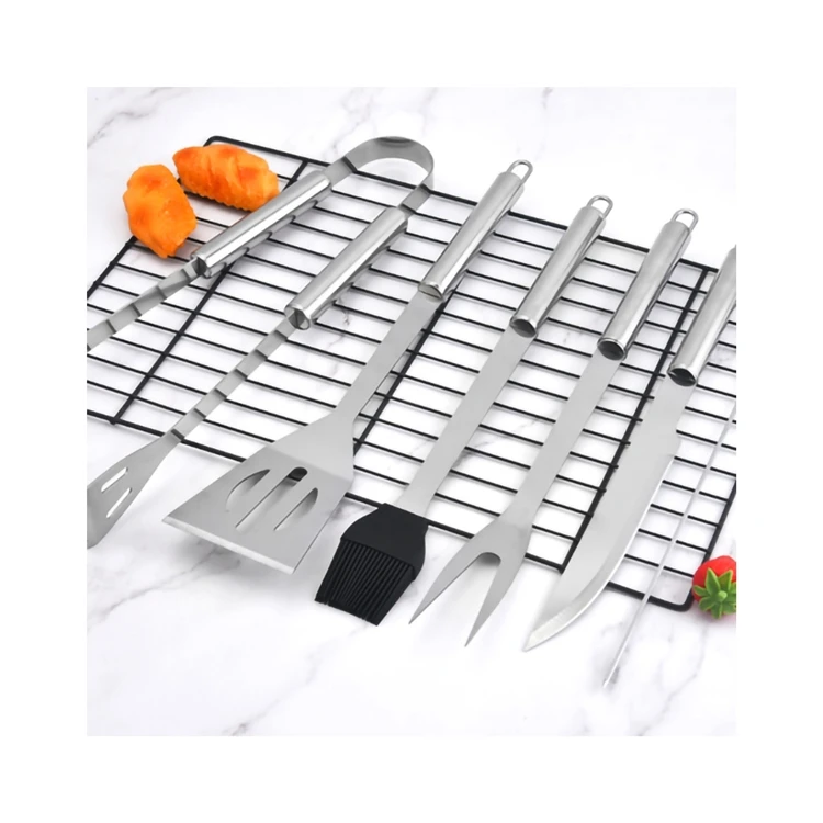 China Made 10 Pieces Stainless Steel Set 10 In 1 Grill Spatula With Knife And Blade Tool Bbq Tools