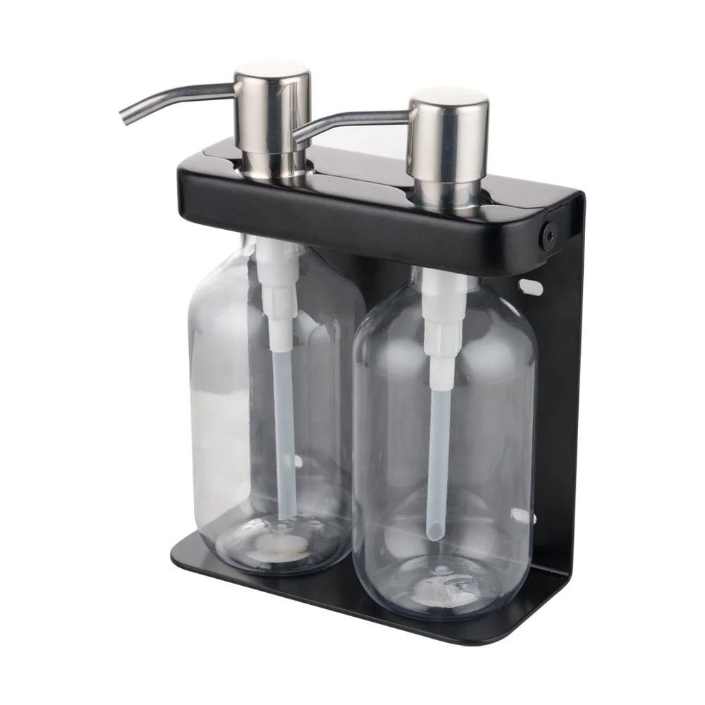 Hotel bathroom 304 stainless steel 500ml wall mount manual hand liquid Shampoo Dispenser Holder with lock