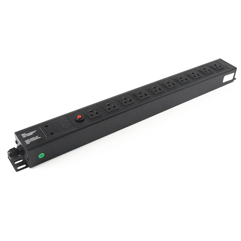 Rack mount 250V AC PDU socket power distribution unit socket with overload protection