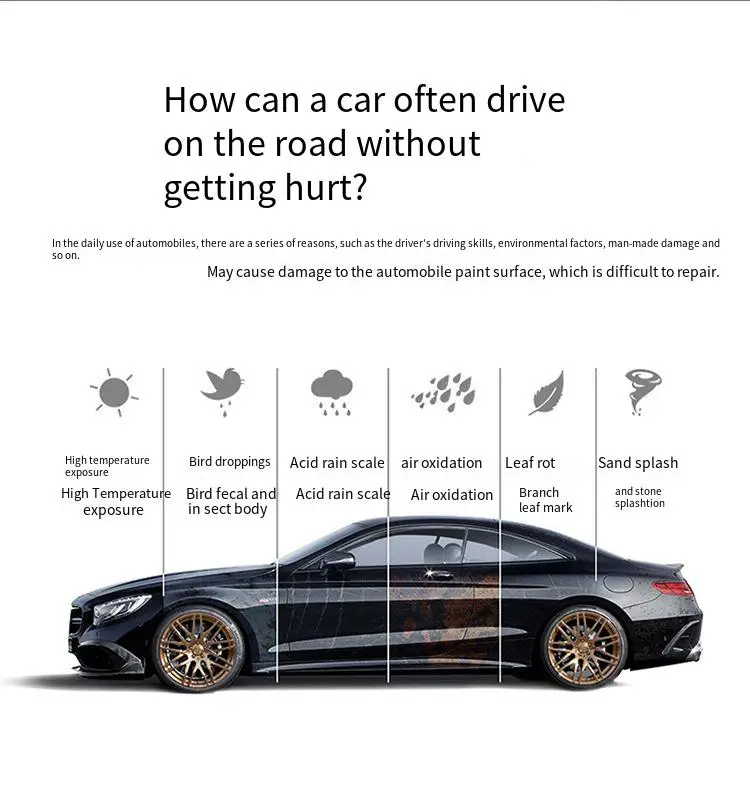 6.5mil 7.5mil прозрачная Автомобильная антипожелтевая пленка для защиты от загрязнения