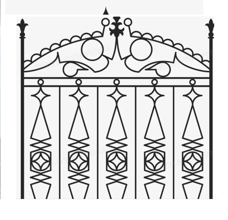 Victorian Commercial White Desig Small Cast Wrought Iron mental Fence Modern Forged Decorative wrought iron modern entry door