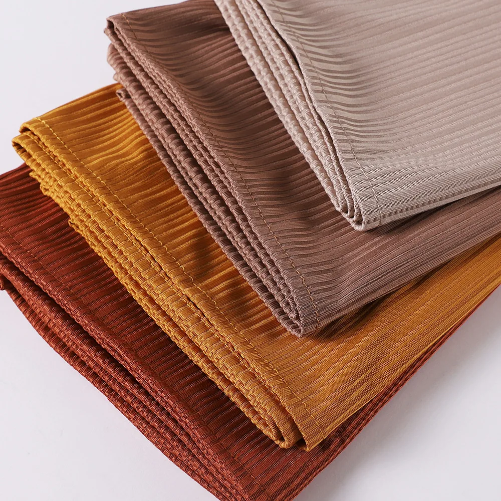 Yibaoli Manufacturer High Quality 17 Colors Ribbed Jersey Long Hijab Scarf Muslim