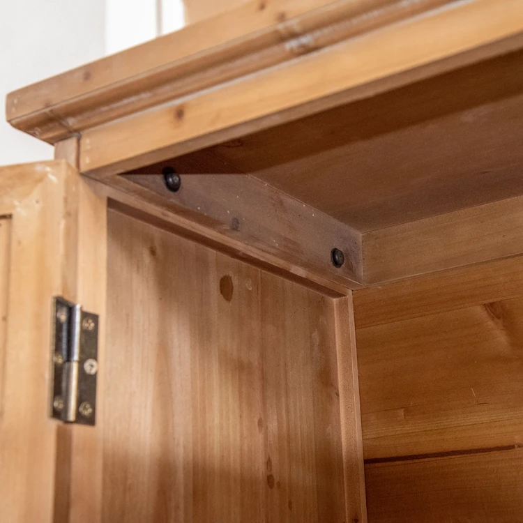 Innova French Country Vintage Rustic Style Kitchen Dining Room Living Room Furniture Wooden Storage Cabinet with 3 White Doors