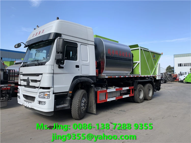Synchronous chip sealer asphalt gravel truck