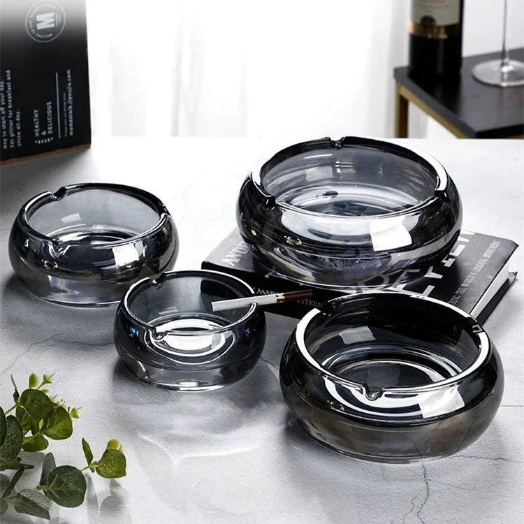 China wholesale hotel round clear glass ashtray for smoking