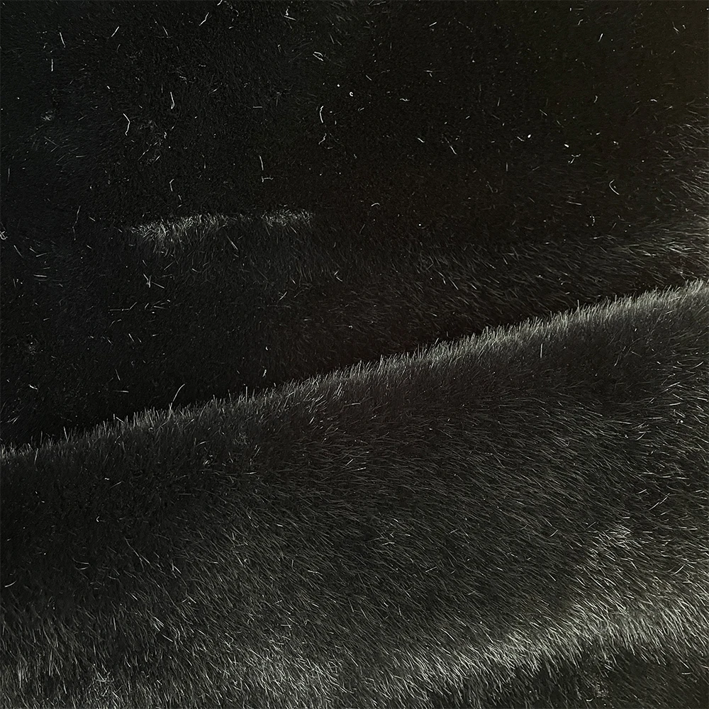 100% Polyester Soft Faux Fur Heavy Weight Long Pile Luxury PU Bonded Mink Fox Fabric For Garment