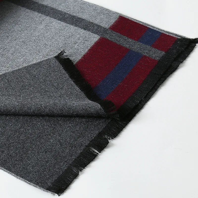 Wholesale Premium Mens Stylish Cashmere Feeling Winter Warm Geometric Pattern Kashmiri Shawls Scarf Men