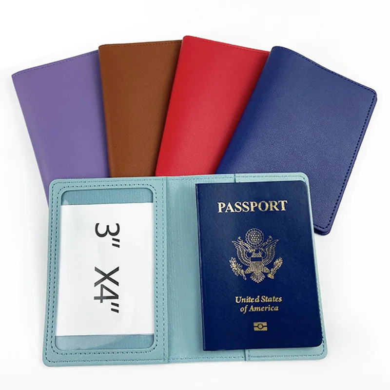 2023 ECO Passport Holder Cover Leather Travel Wallet Case RFID Blocking Document Organizer Sets