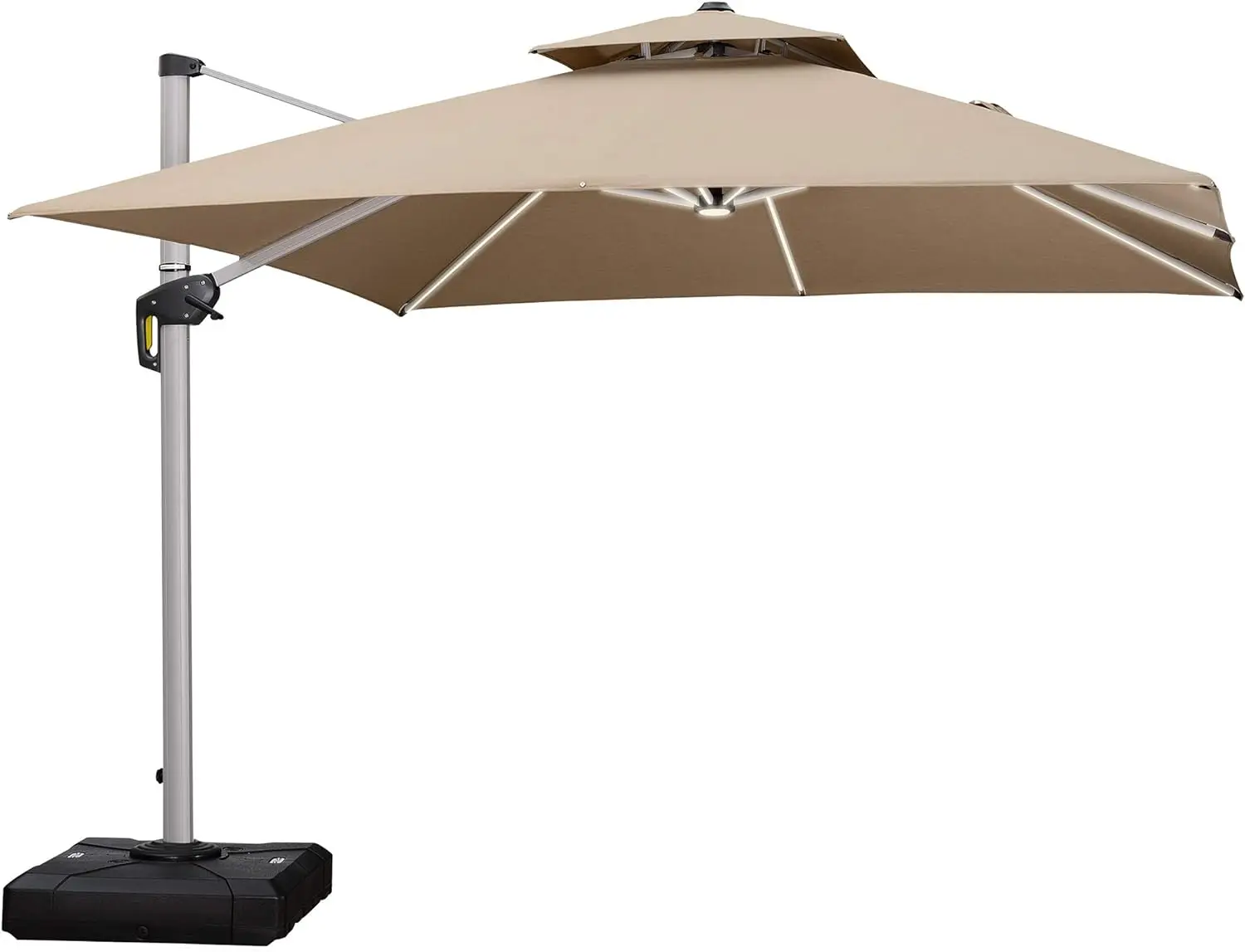 Wholesale Factory Uv Protection Parasol Custom LOGO Printed 12 FT Outdoor Beach Garden Big Size Sun Patio Umbrellas with Light