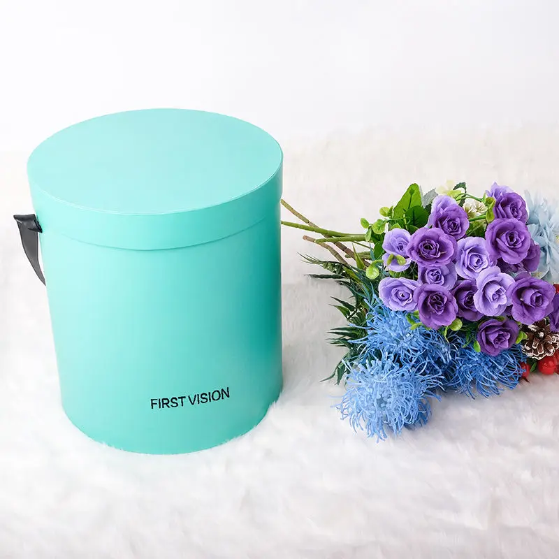 Индивидуальная большая свежая Цветочная Роза роскошная подарочная упаковка цилиндрическая трубка круглая шляпа картонная бумажная коробка с лентой для свадьбы