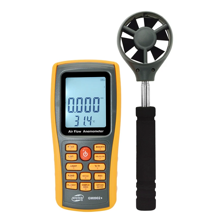 Многофункциональный цифровой анемометр BENETECH GM8902 + 0 ~ 45 м/с с программным обеспечением для анализа