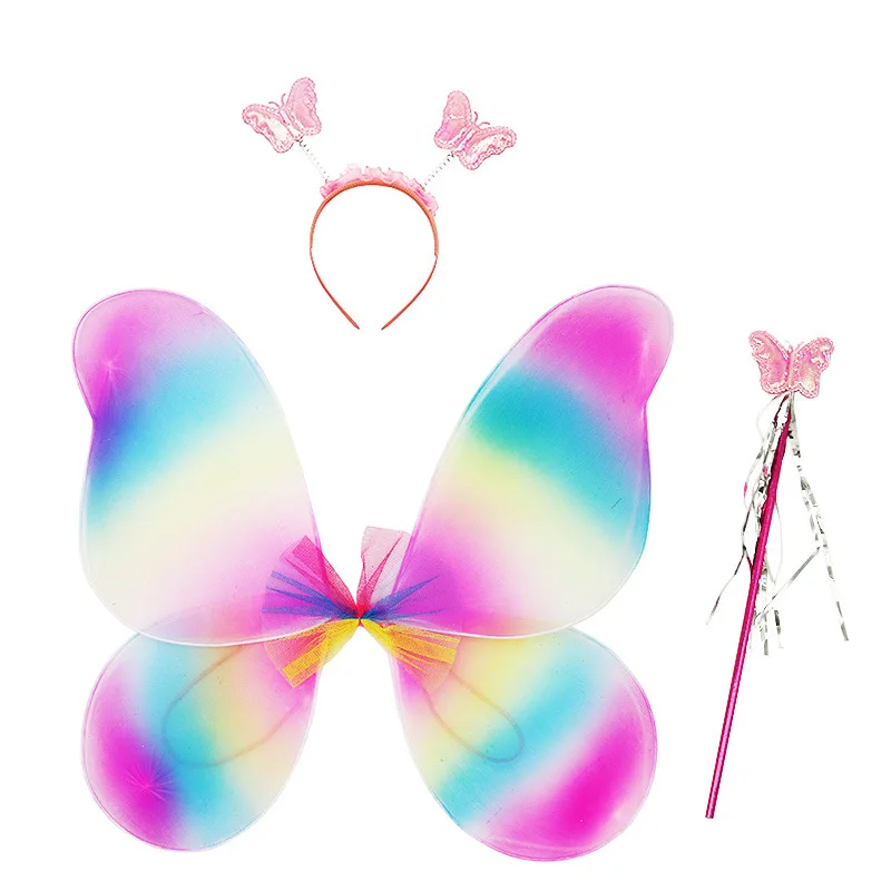 Kids Carnival Accessories Wing With Headband Wand 3pcs Sets Halloween Costumes