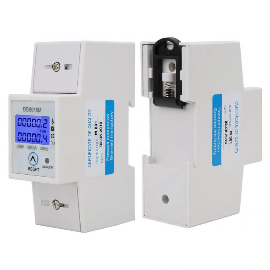 DDS015M Watt Hour Meter Digital Display Single Phase Electric Power Meter Can-be-Reset 230V Electric Meter