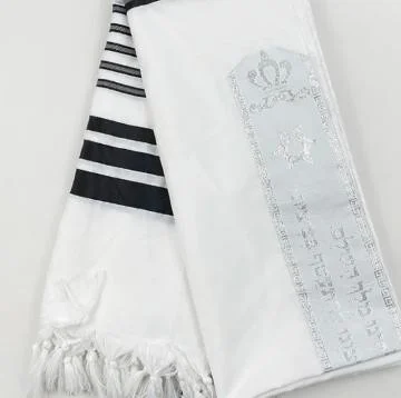 Wholesale Custom Logo Design Big Size Religious Gift White Color Talit Jewish Prayer Shawl