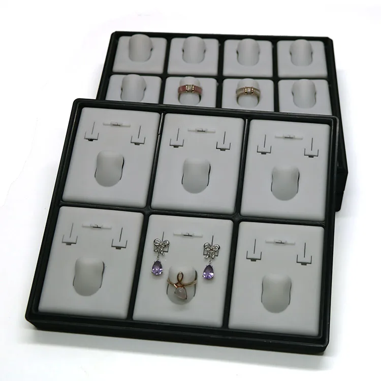 
Custom Jewellery Display Trays For Ring Earrings Necklace Pendant Cheap Vacuum Formed Stackable Plastic Jewelry Tray 