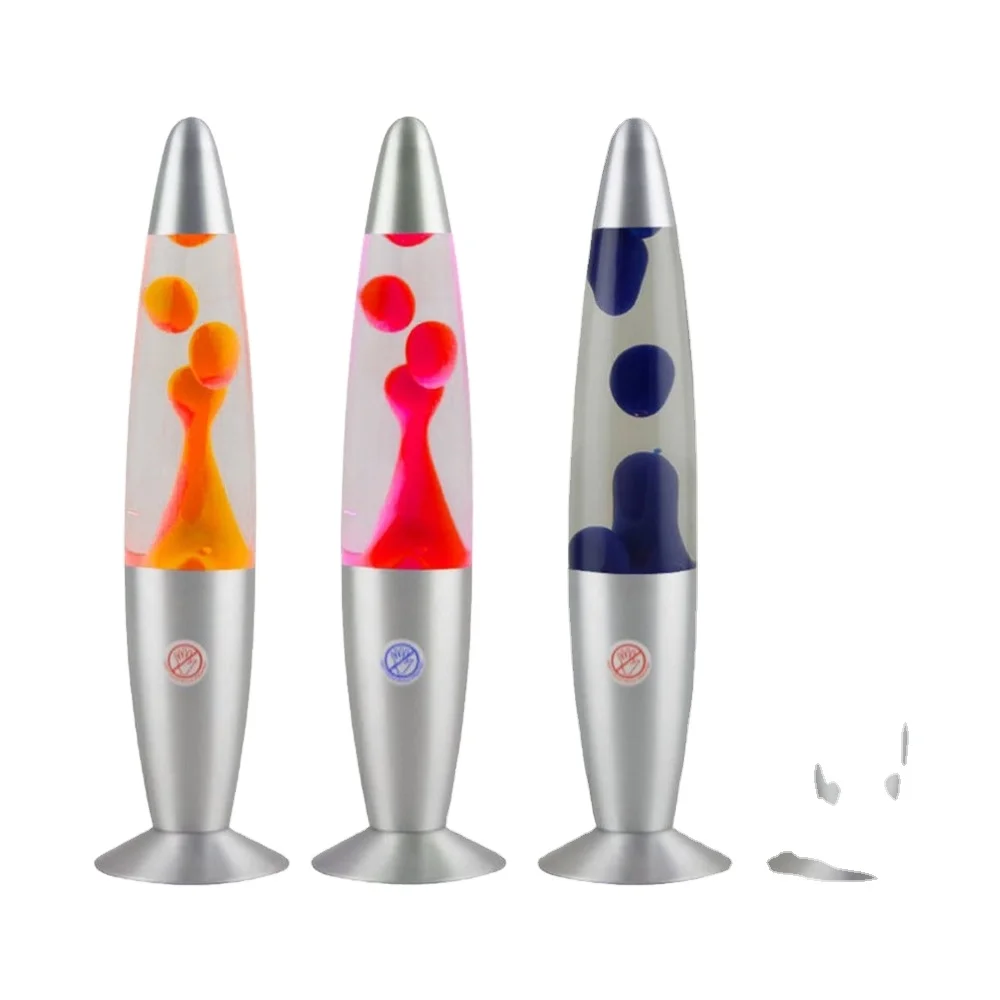 home decoration rocket glass bottle colorful glitter round base table light rainbow aluminum body decorate led lava lamp
