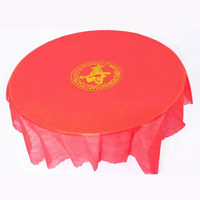 European style easy to clean non woven round table cloth moisture absorbing breathable non fading washable tablecloth