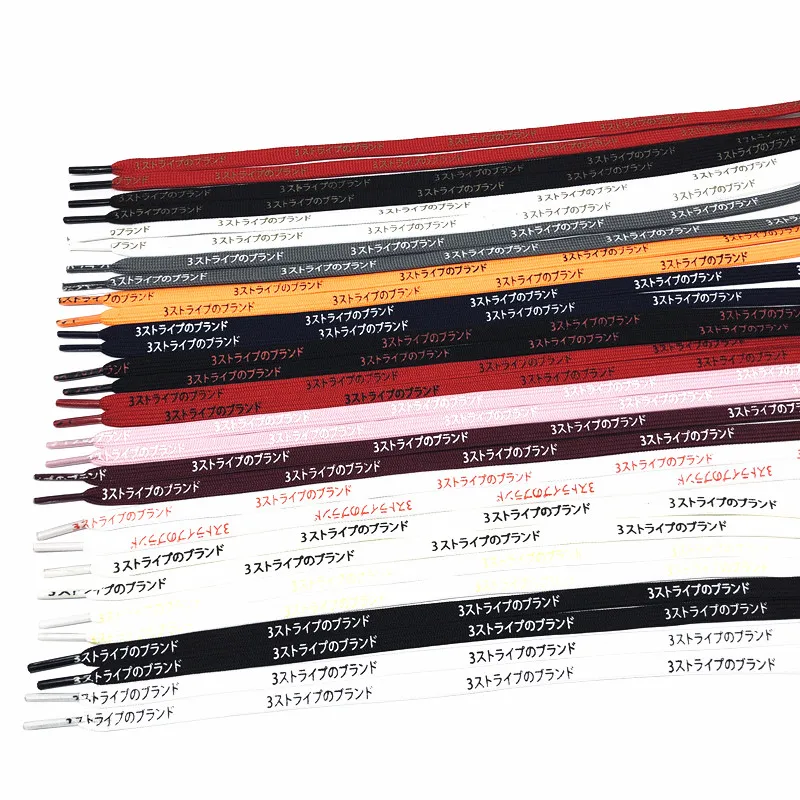 Yrunfeety New Printed Shoe Laces Japanese Katakana Shoelaces Fashion 7MM Printing Shoe Laces for NMD Sneakers 15 Colors
